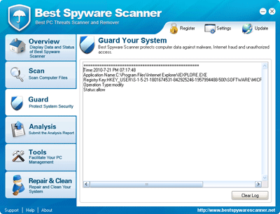 Best Spyware Scanner Log View