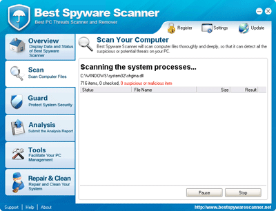Best Spyware Scanner Scanning Process